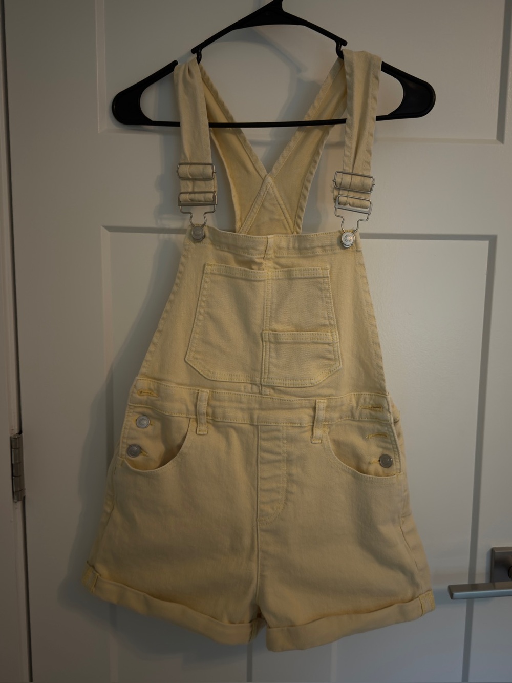 Yellow Denim Short Overalls